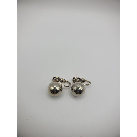 Vintage Earrings Clip On Gold Tone Ball Round Stud Jewelry Costume - Picture 7 of 14